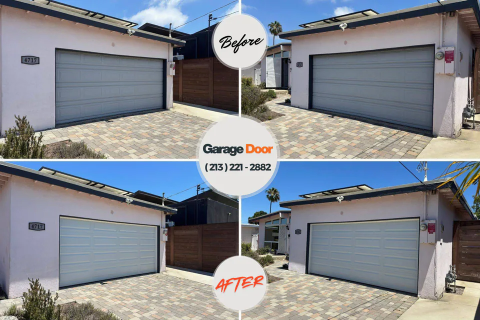 Before and after: garage door repair Blythe, CA